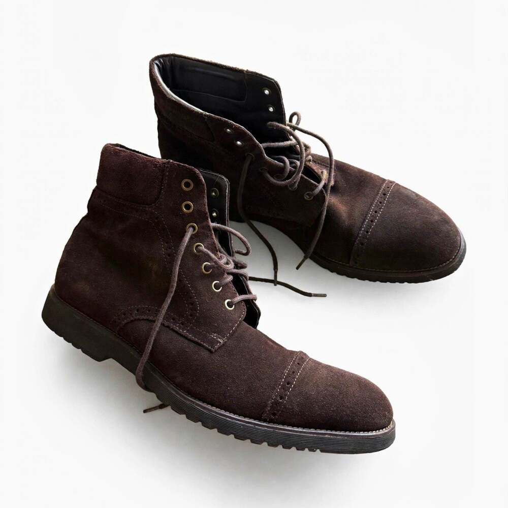 14th & Union Brown Leather Chukka Lace-Up Ankle Boots Men's 10 M Round Toe